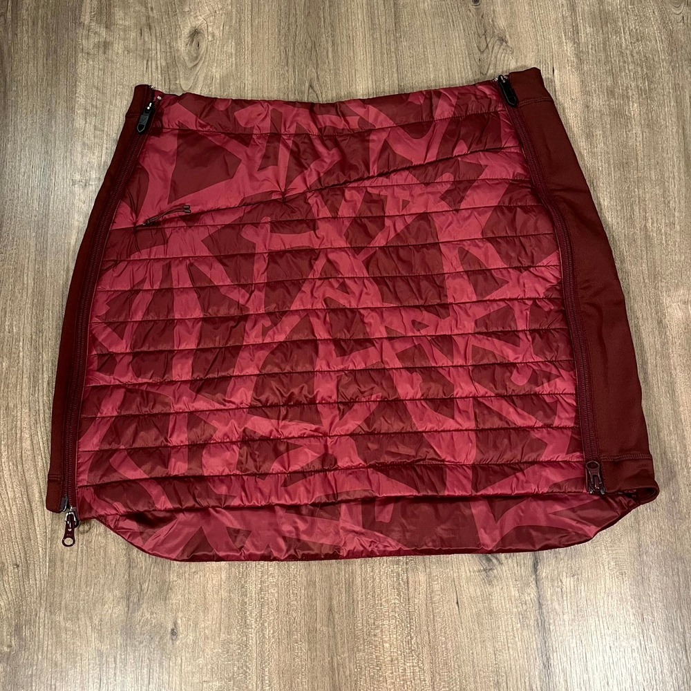 Indyeva Skirt Burgundy Red Quilted Puffer Outdoor Gorpcore Womens Large